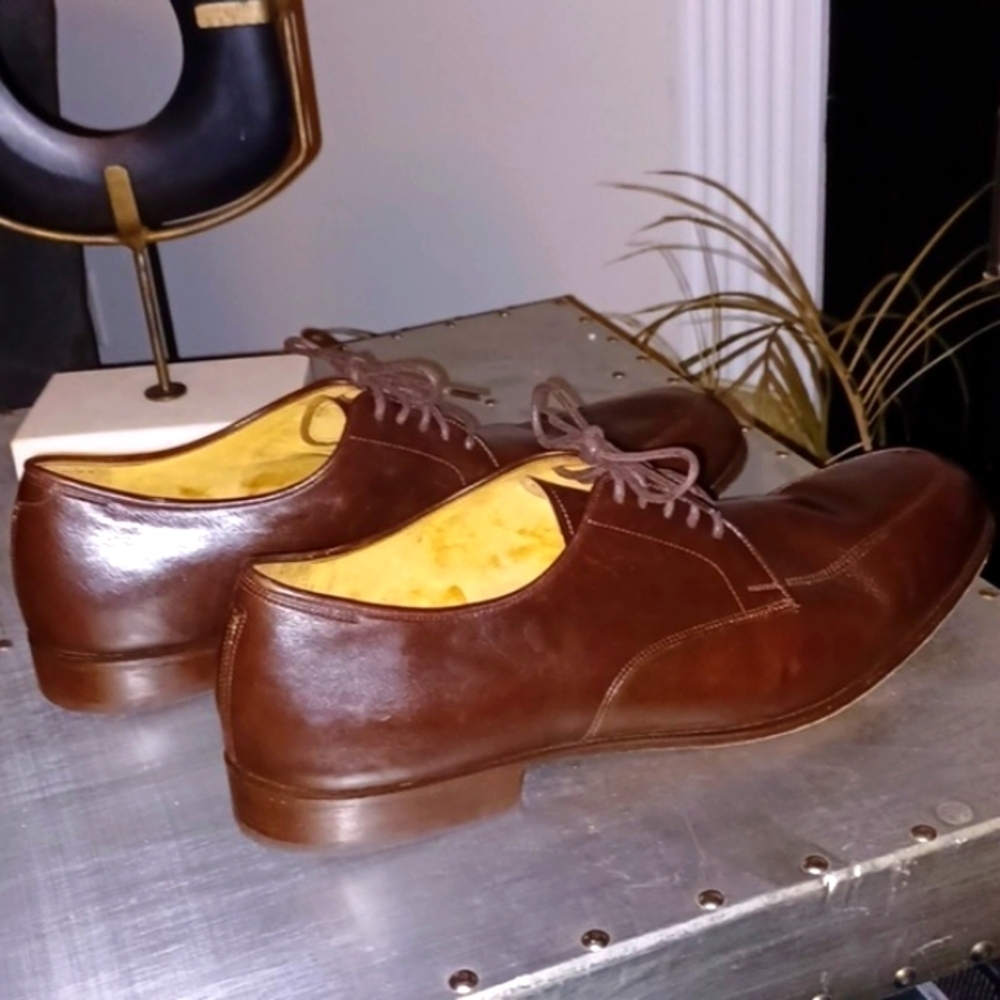E. VOGEL Custom Brown Genuine Leather Dress Shoes, 14 - Picture 9 of 11
